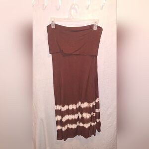 INC International Concepts Brown and Cream Midi Skirt